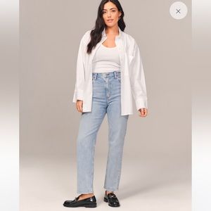 NWT Abercrombie Curve Love Ankle Straight Ultra High Rise Jean